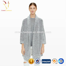 Nine Points Sleeve Thick Knitted Cardigan without buttons